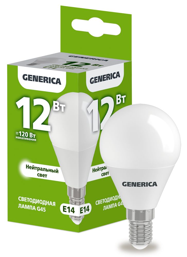 Лампа светодиодная  LL-G45-12-230-40-E14-G