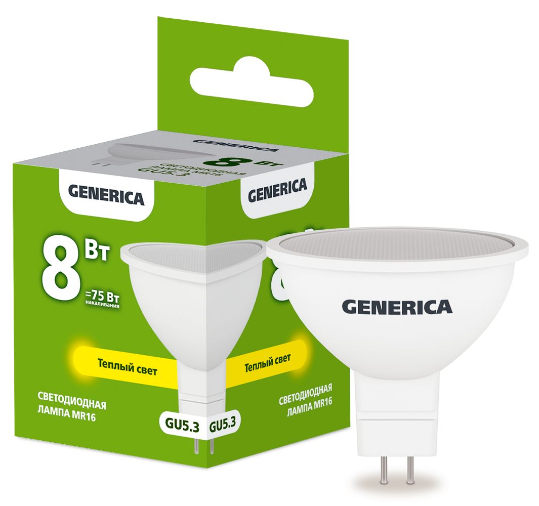 Лампа светодиодная  LL-MR16-08-230-30-GU5-G