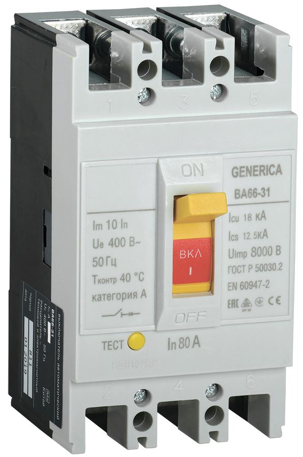 Выключатель автоматический  SAV10-3-0080-G