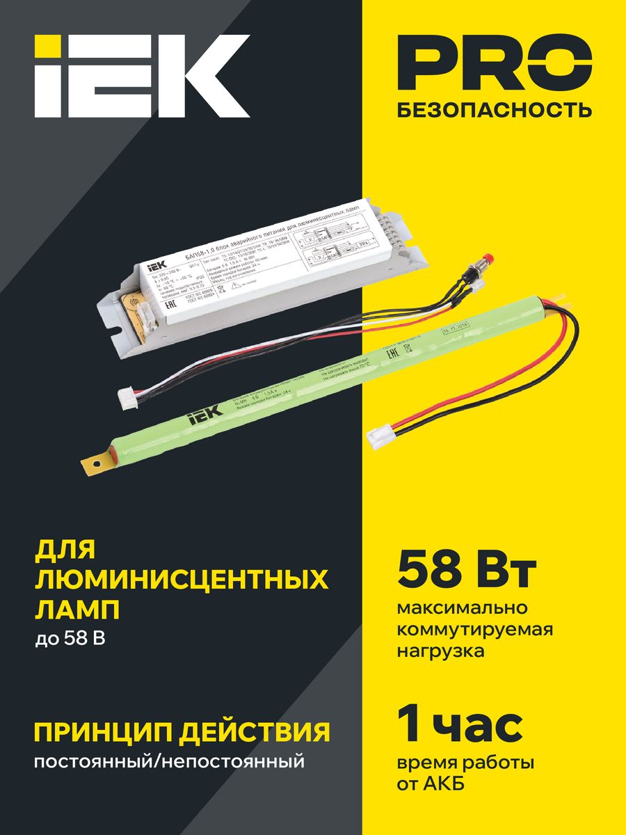 Блок аварийного питания БАП58-1.0 LLVPOD-EPK-58-1H