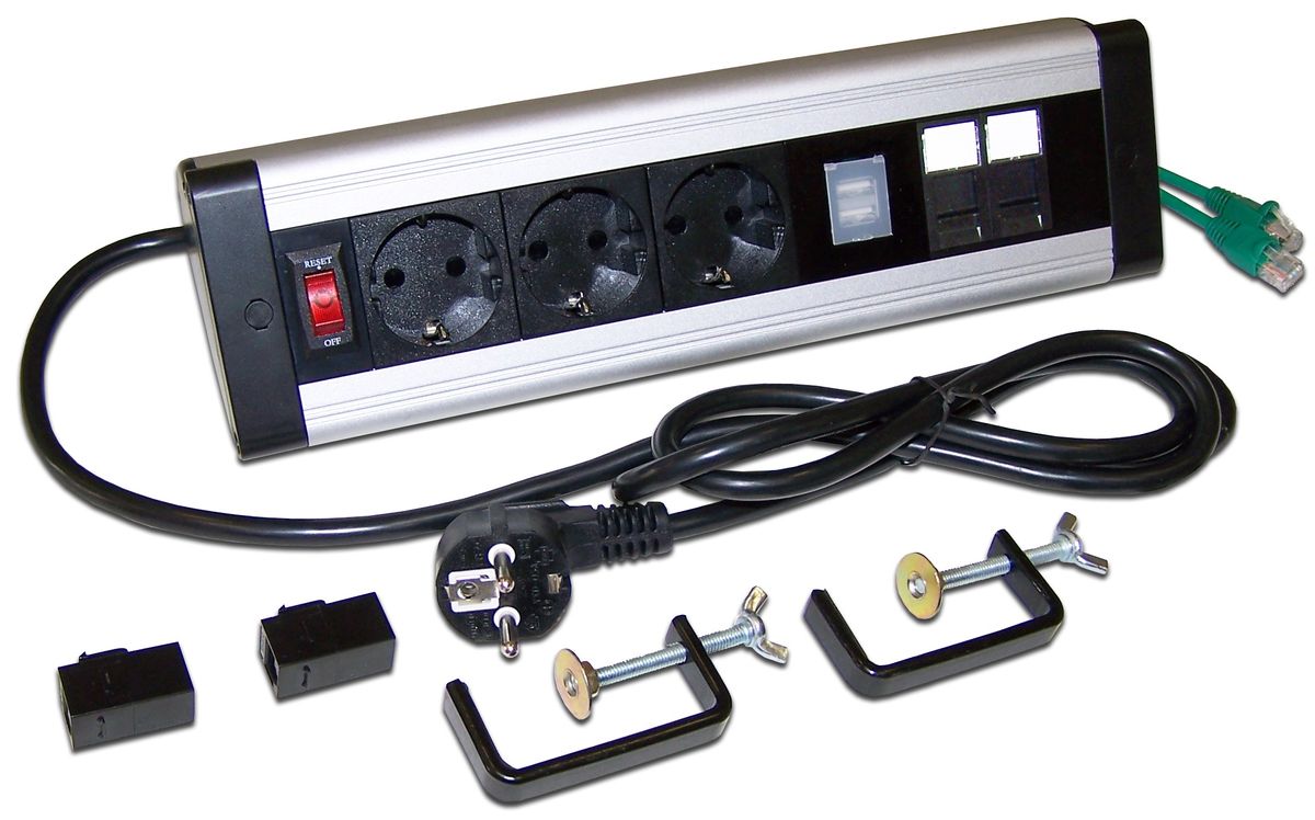 Блок розеток  LAN-WA-DC/3G+2UC+2C6