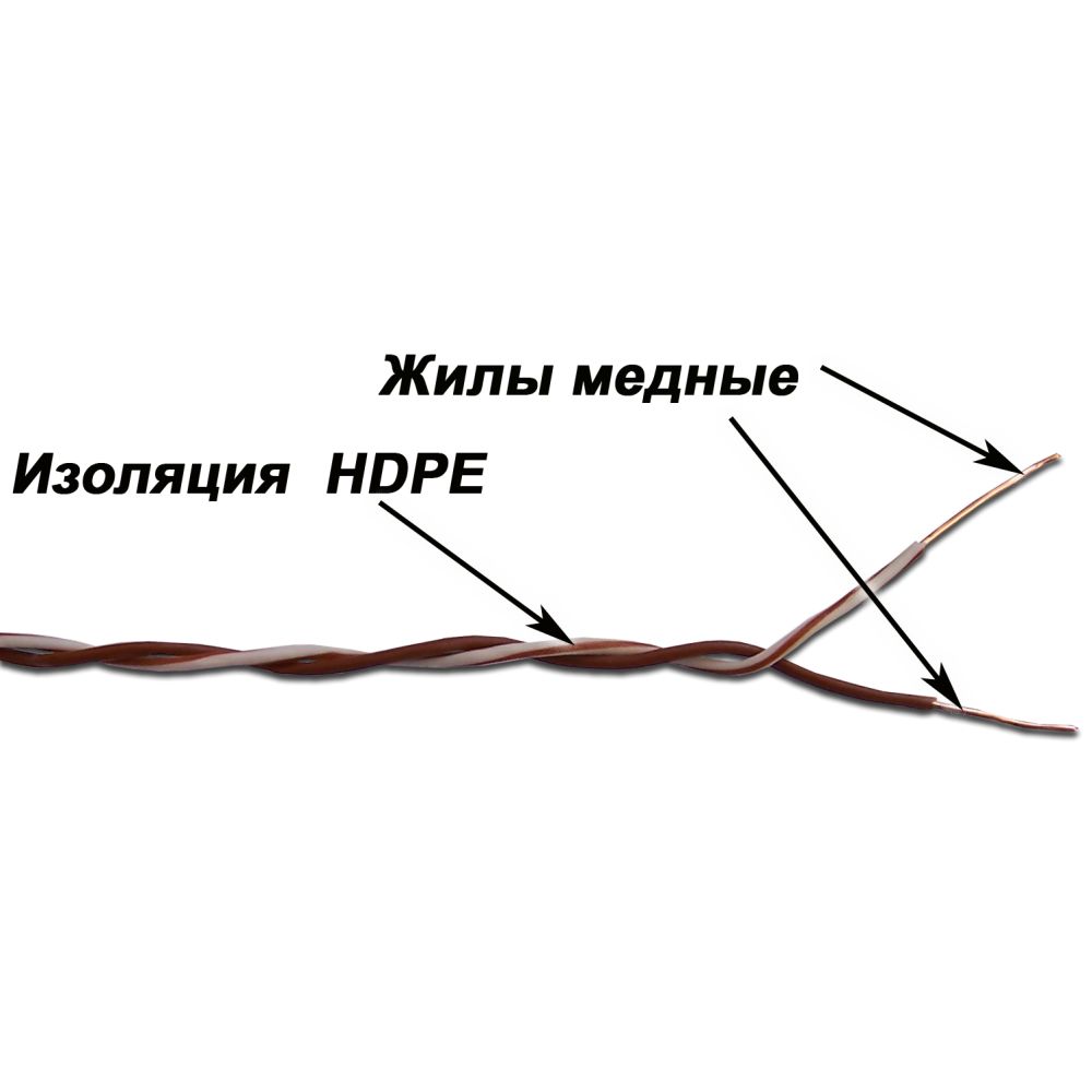 Кабель витая пара  TWT-CRS1PAIR-BR
