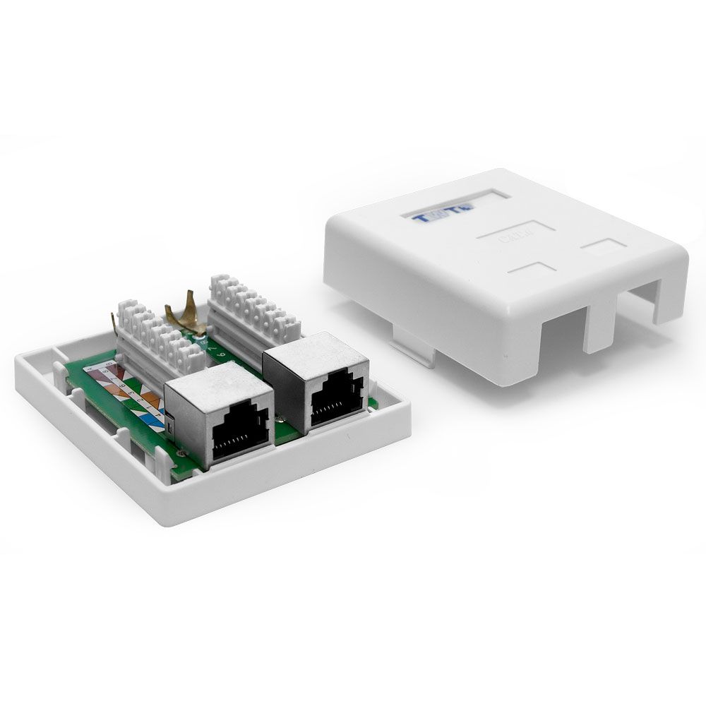 Розетка телекоммуникационная  TWT-SM2-4545/S6-WH