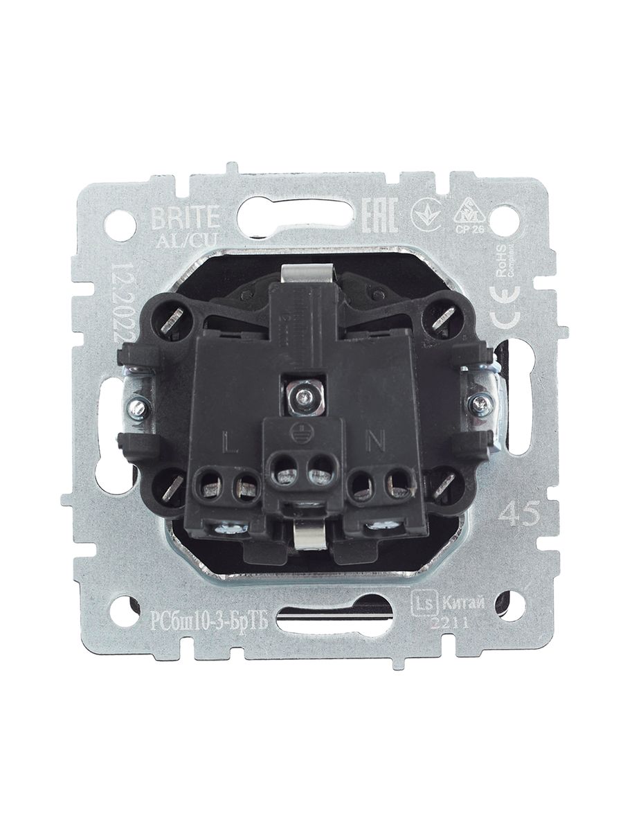 Розетка силовая РСбш10-3-БрТБ BR-R16-16-K45