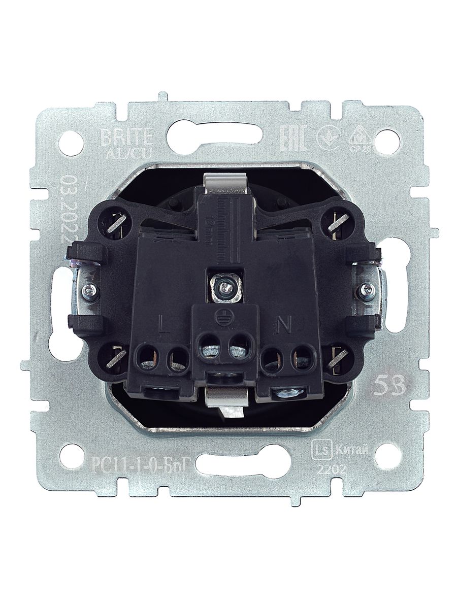 Розетка силовая РС11-1-0-БрГ BR-R11-16-K53