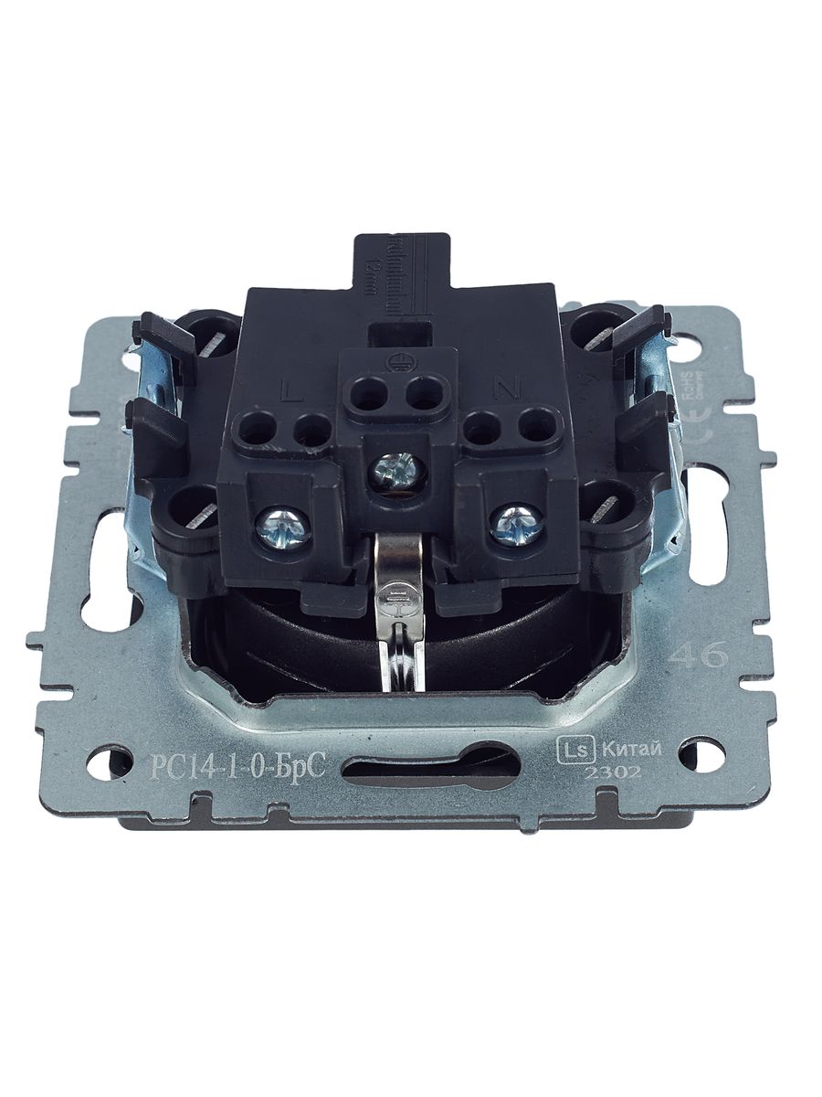 Розетка силовая РС14-1-0-БрС BR-R14-16-K46