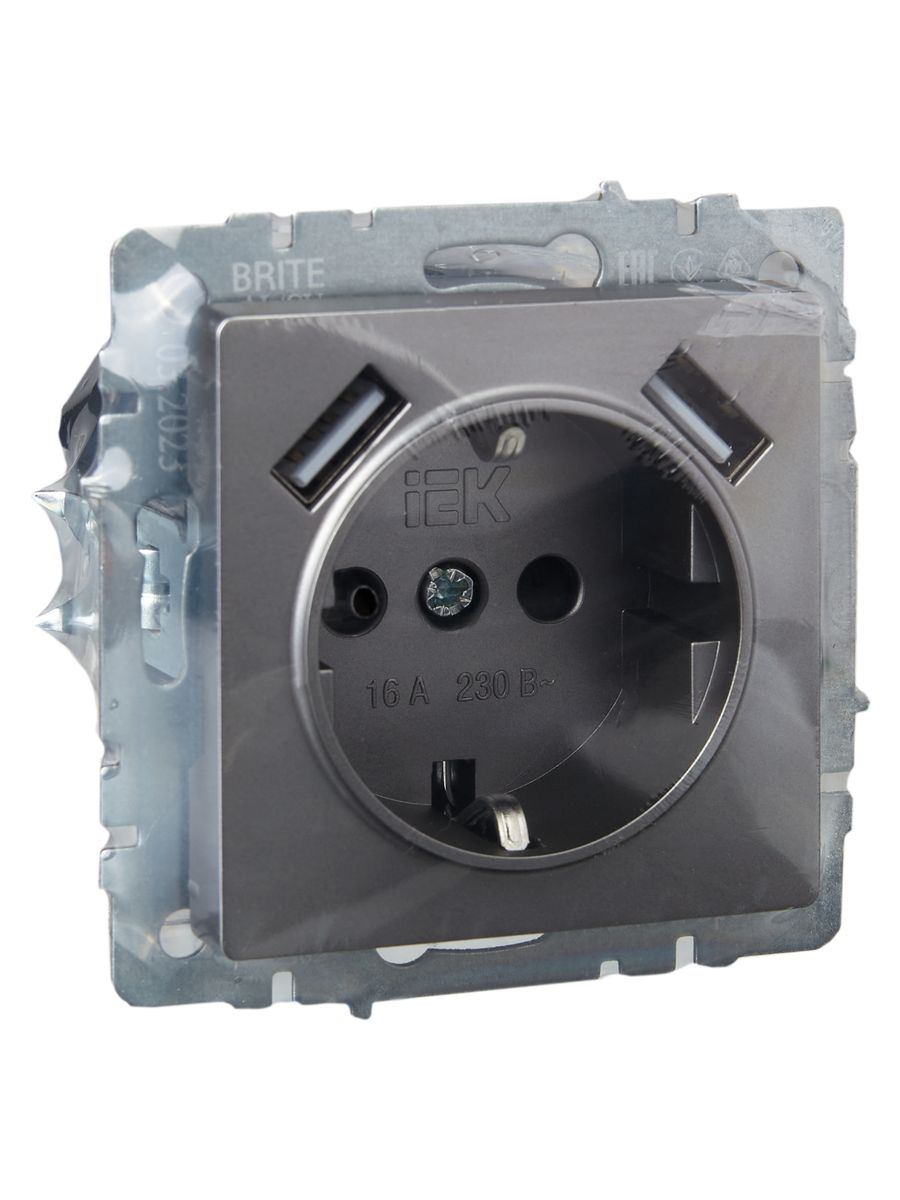Розетка силовая РЮш10-2-БрС BR-R14-16-U21-D31-K46