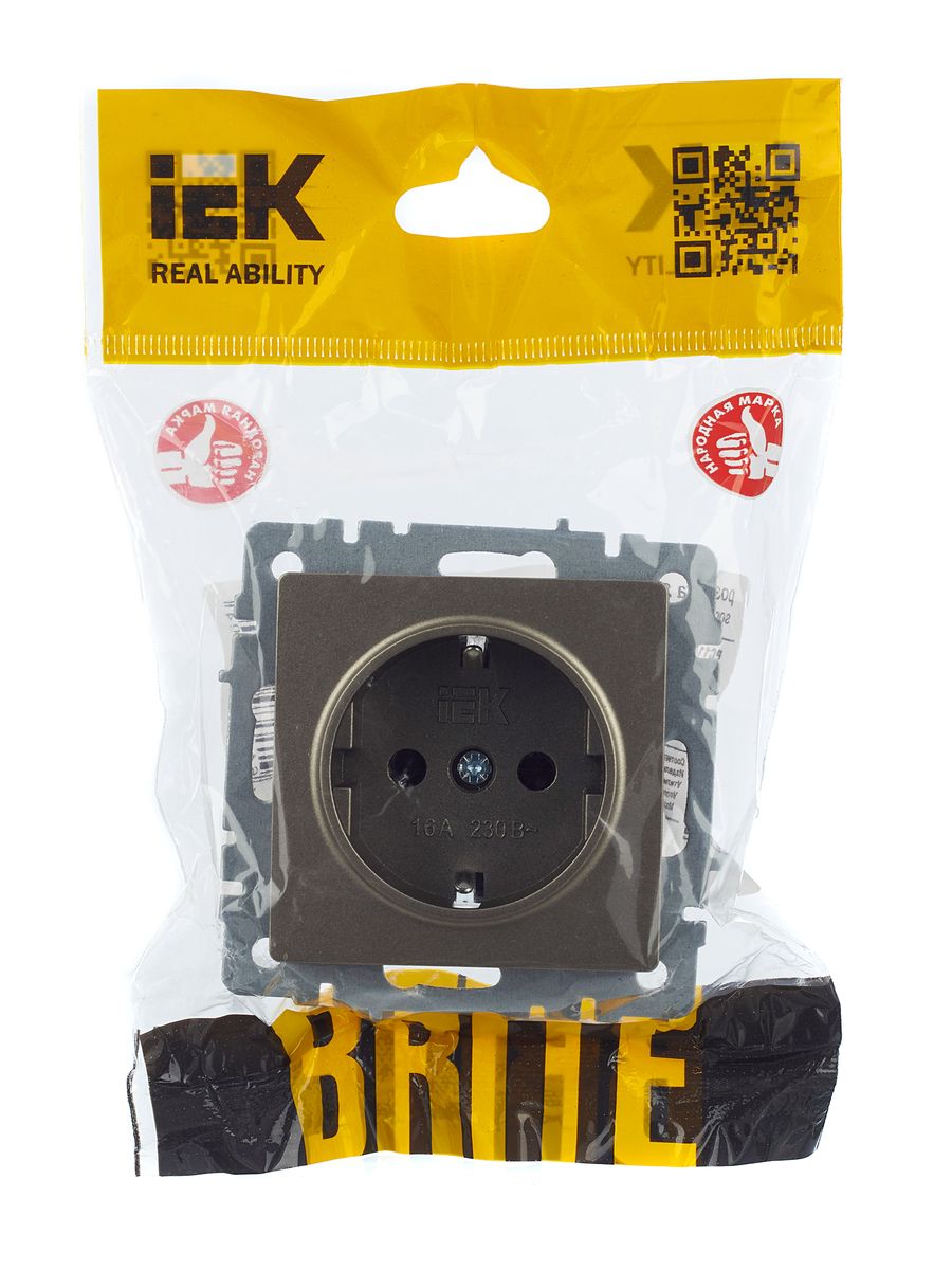Розетка силовая РС11-1-0-БрШ BR-R11-16-K37