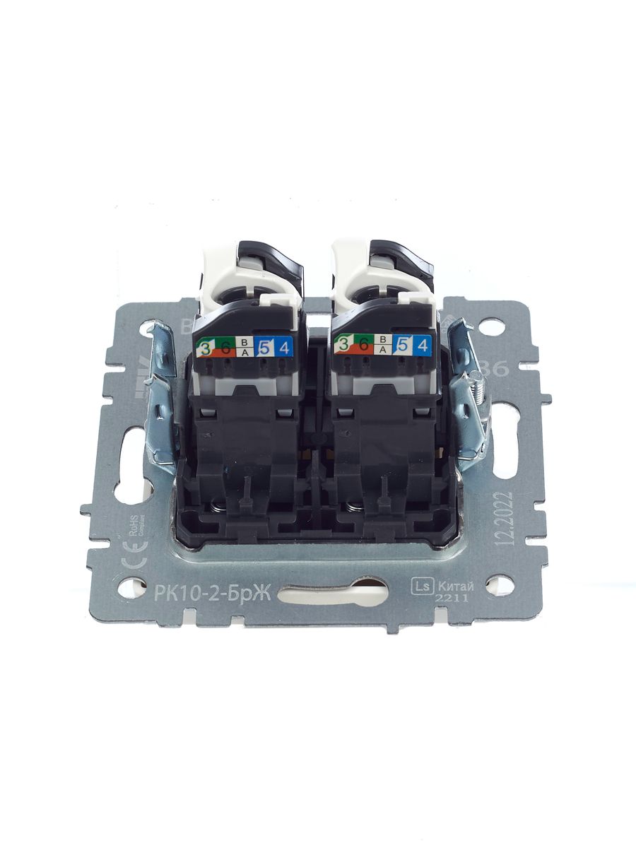 Розетка телекоммуникационная РК10-2-БрЖ BR-K20-1-K36