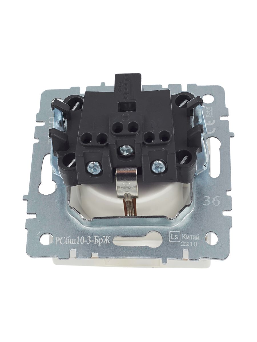 Розетка силовая РСбш10-3-БрЖ BR-R16-16-K36