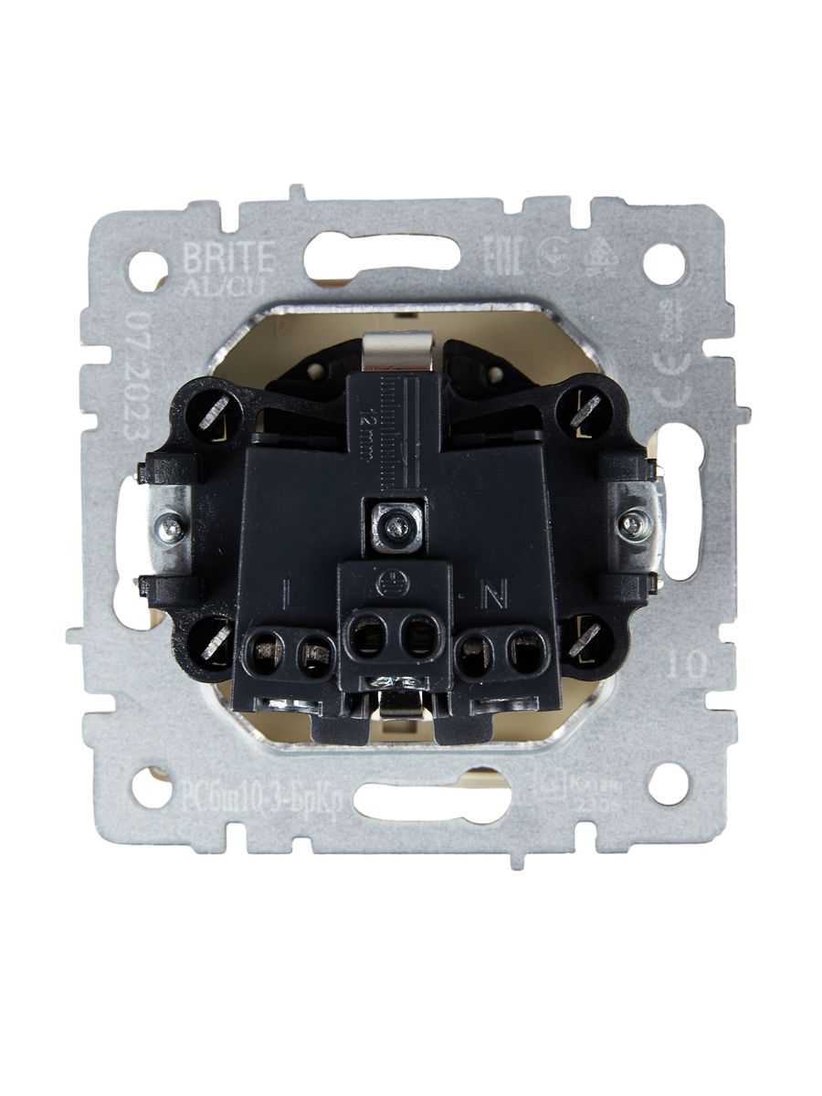 Розетка силовая РСбш10-3-БрКр BR-R16-16-K10