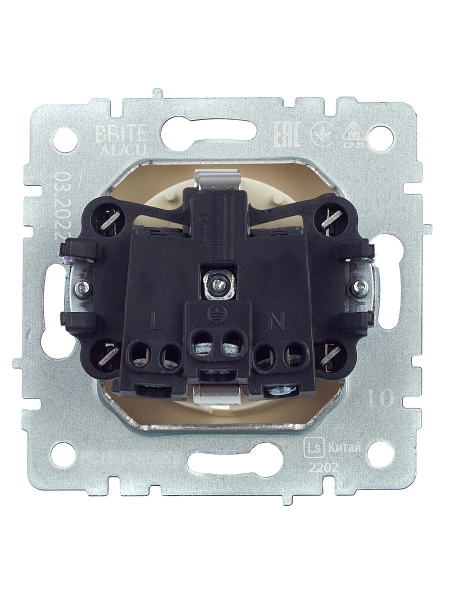 Розетка силовая РС11-1-0-БрКр BR-R11-16-K10