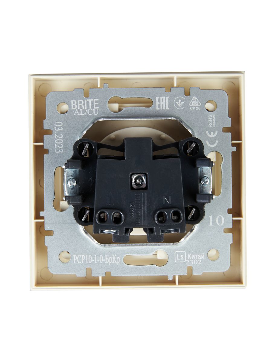Розетка силовая РСР10-1-0-БрКр BR-R10-10-K10-F