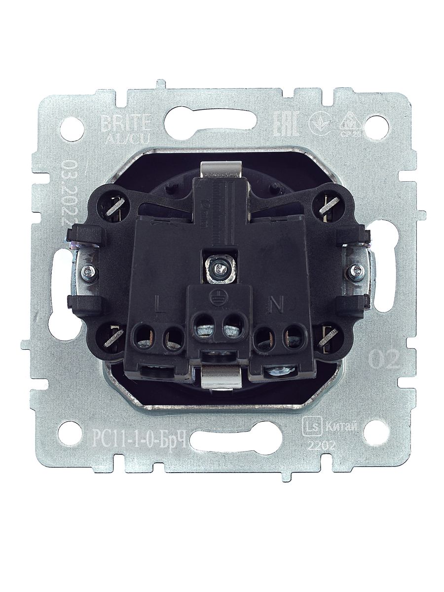 Розетка силовая РС11-1-0-БрЧ BR-R11-16-K02