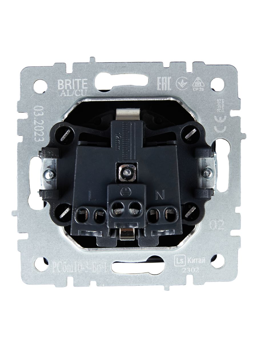 Розетка силовая РСбш10-3-БрЧ BR-R16-16-K02