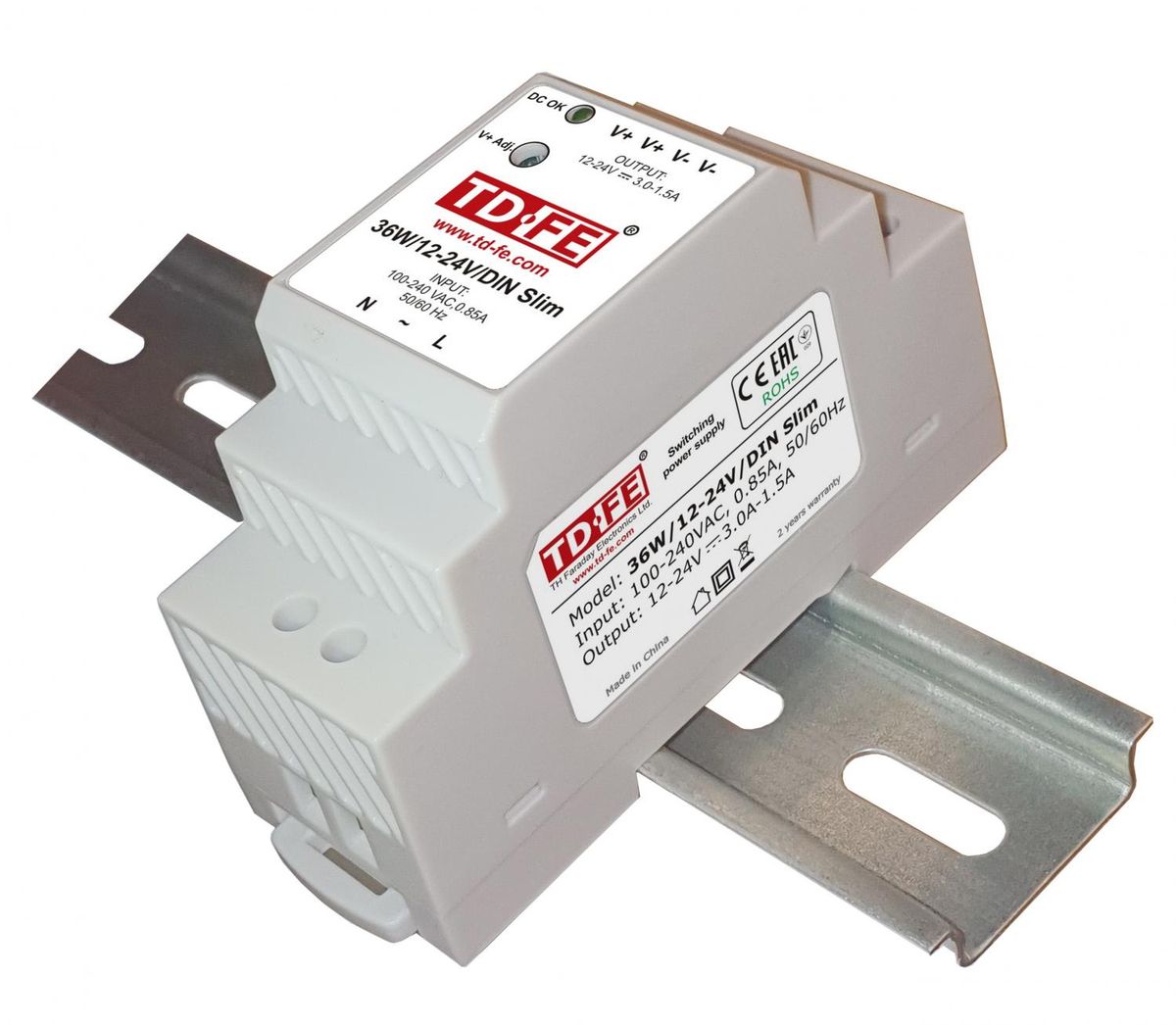 Блок питания 36W/12-24V/DIN Slim 4008