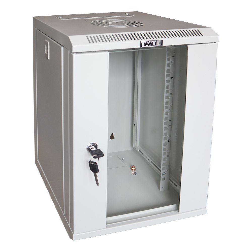 Шкаф телекоммуникационный  TWT-CBW10G-12U-3x3-GY