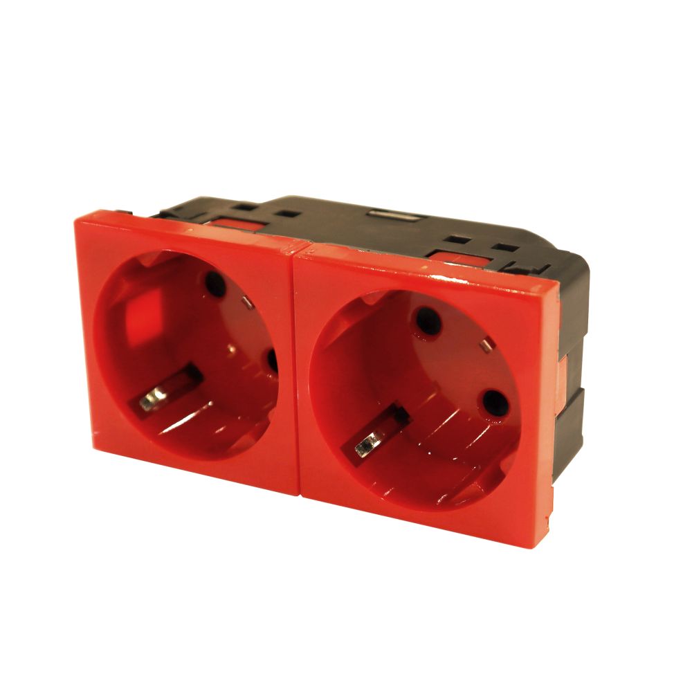 Розетка силовая  TWT-EL45x45/2G-RD