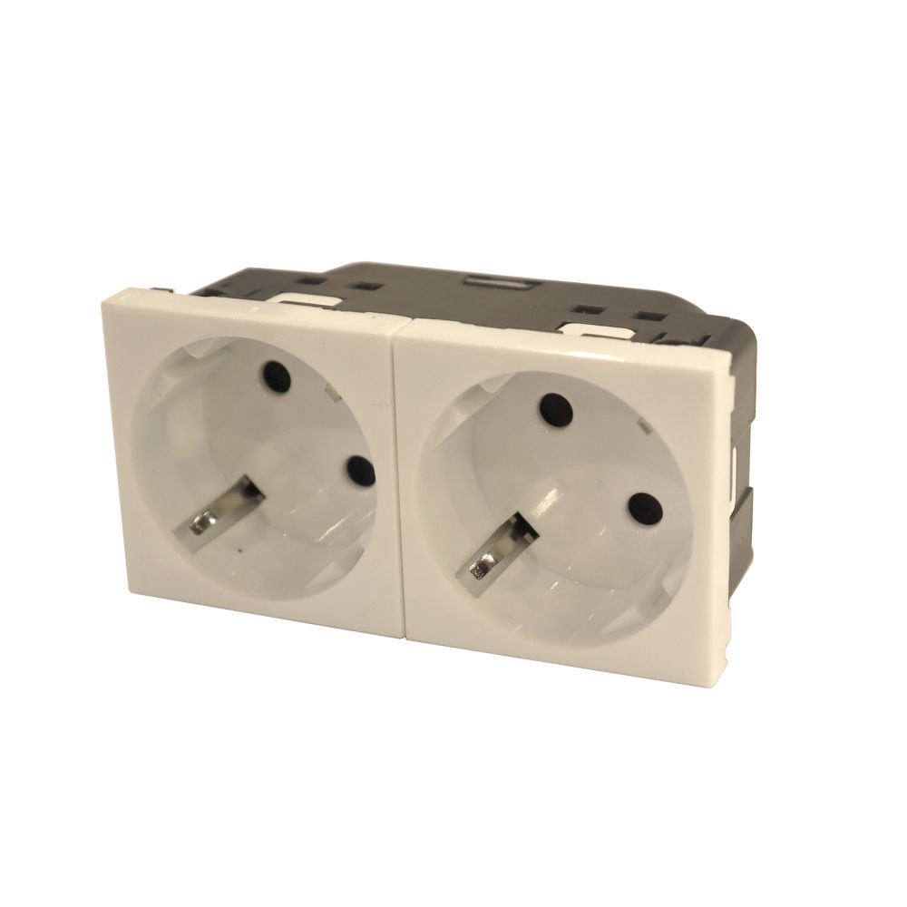 Розетка силовая  TWT-EL45x45/2G-WH