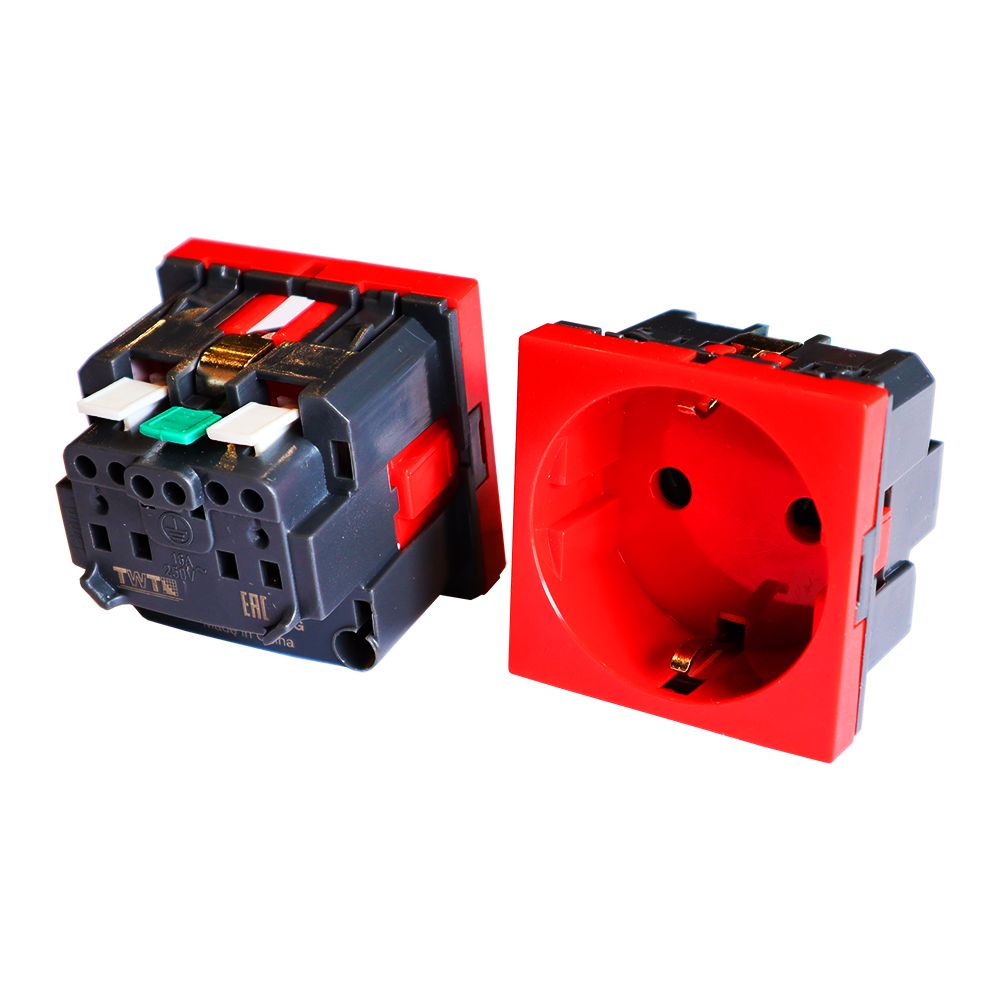 Розетка силовая  TWT-EL45x45/1G-RD