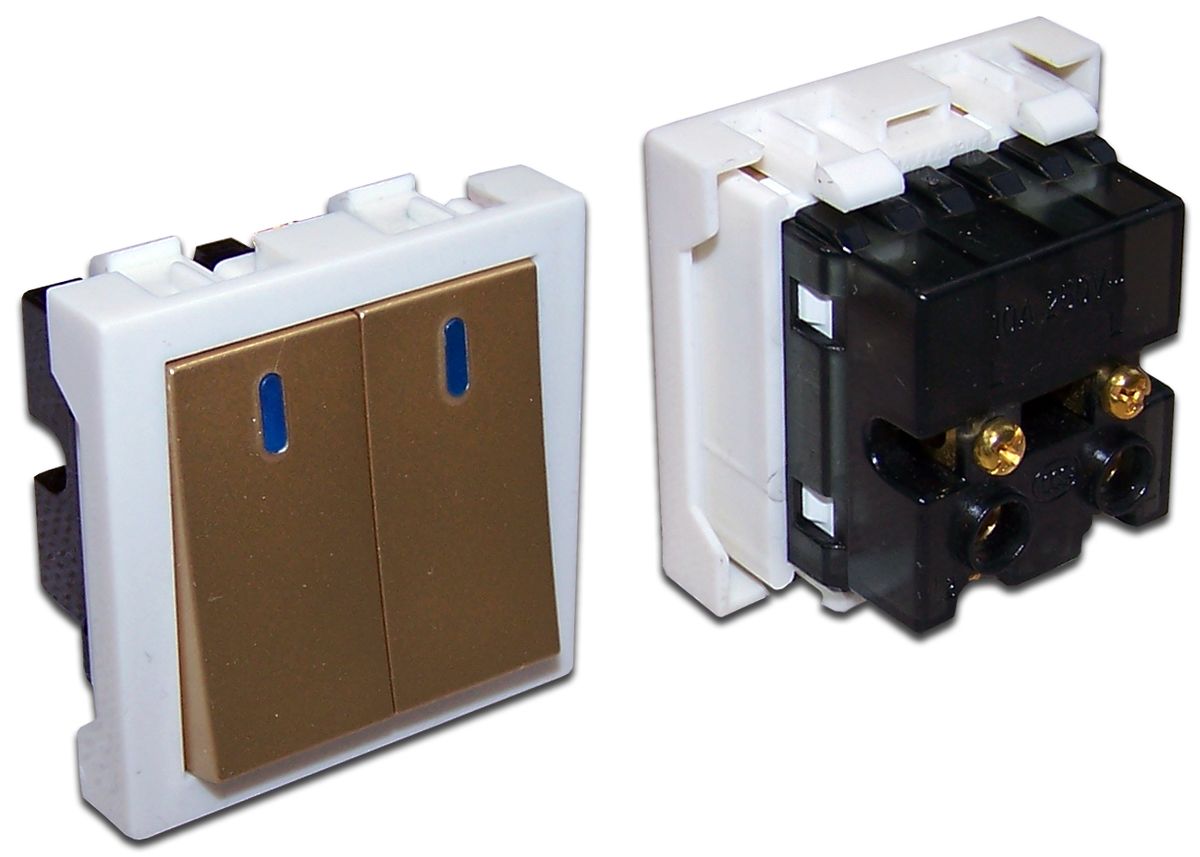 Выключатель  LAN-EC45x45-S21-BRZ