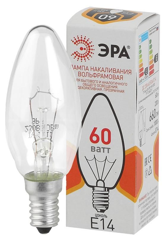 Лампа накаливания ДС 60-230-E14-CL Б0039129