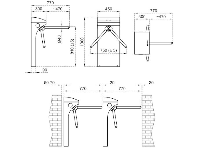 Турникет-трипод STILE 600 001PSMM602E-02
