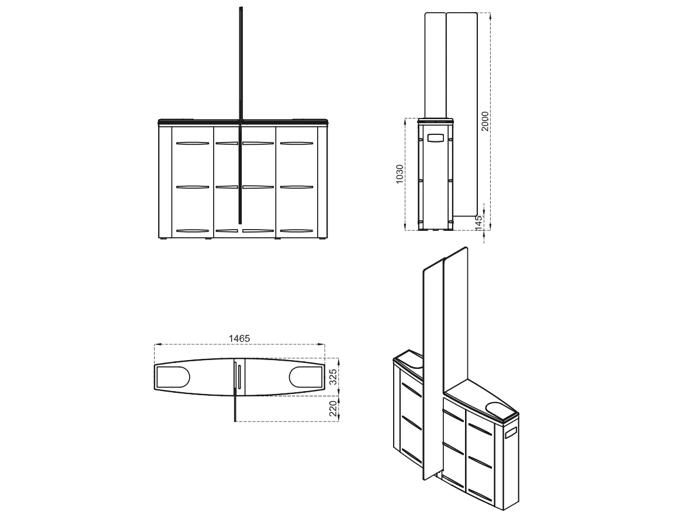 Турникет скоростной SLIDING GATE SG55 001SG55TS