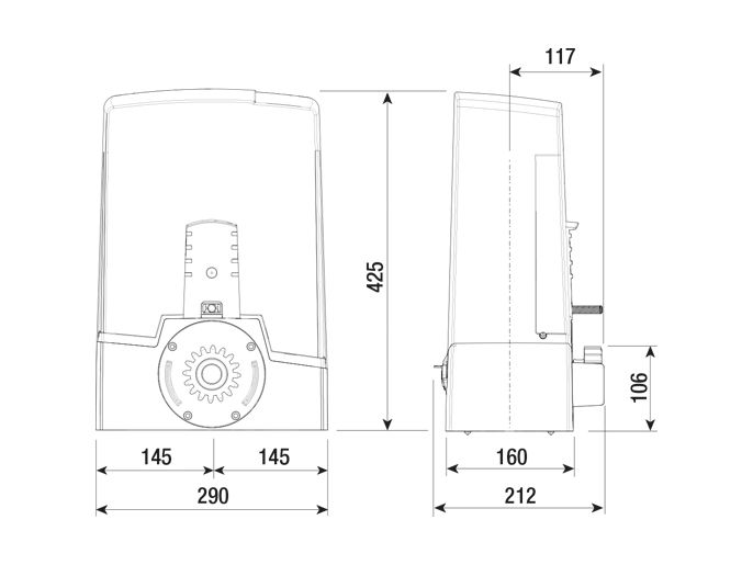 Привод откатных ворот BXV06AGF 801MS-0190