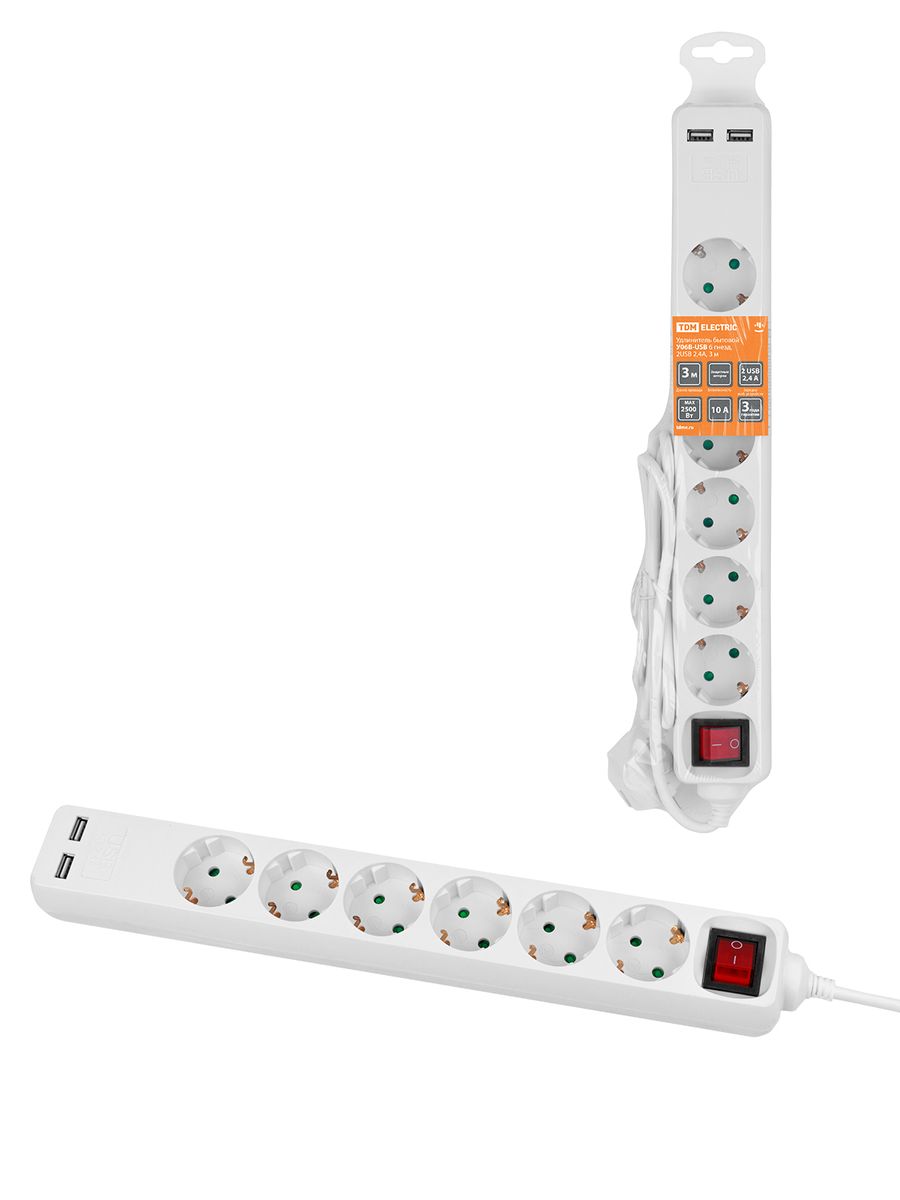 Удлинитель силовой У06В-USB SQ1303-0307