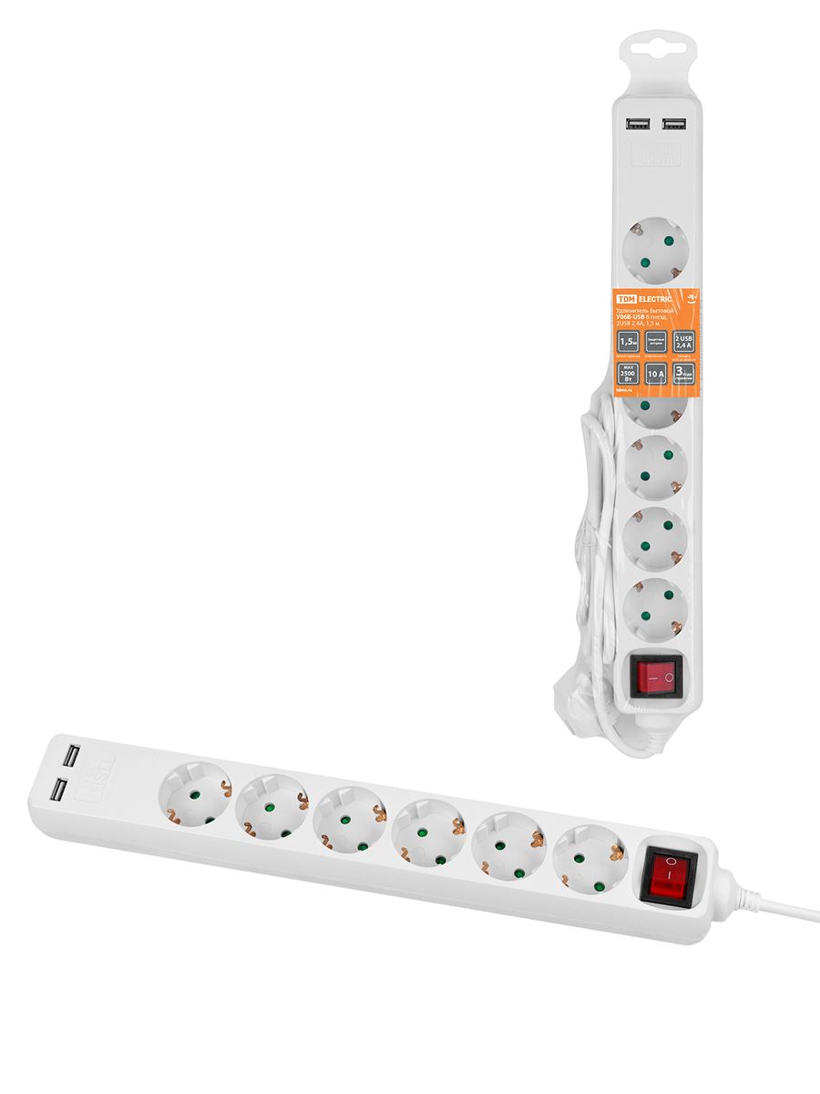 Удлинитель силовой У06В-USB SQ1303-0306