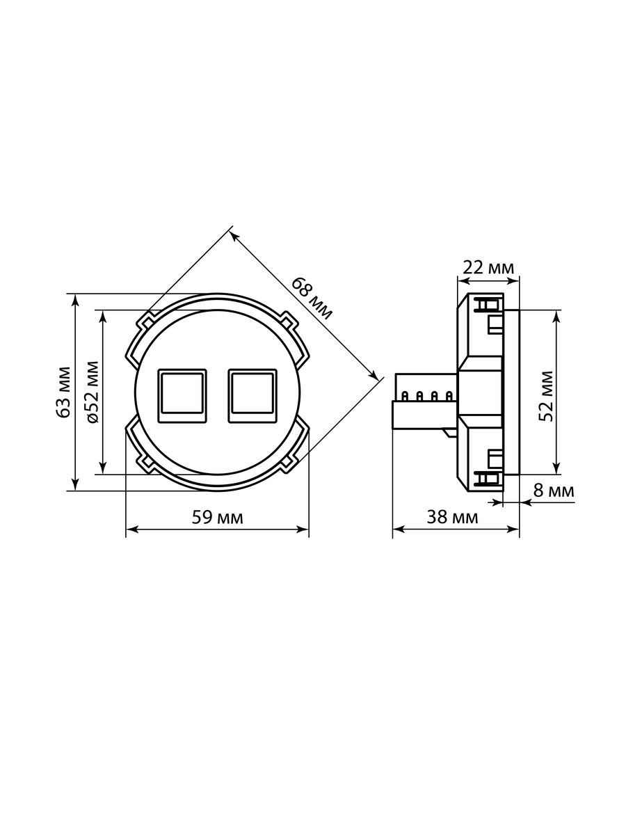 Розетка телекоммуникационная  SQ1819-0516