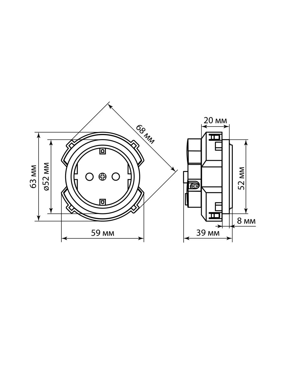 Розетка силовая  SQ1819-0507