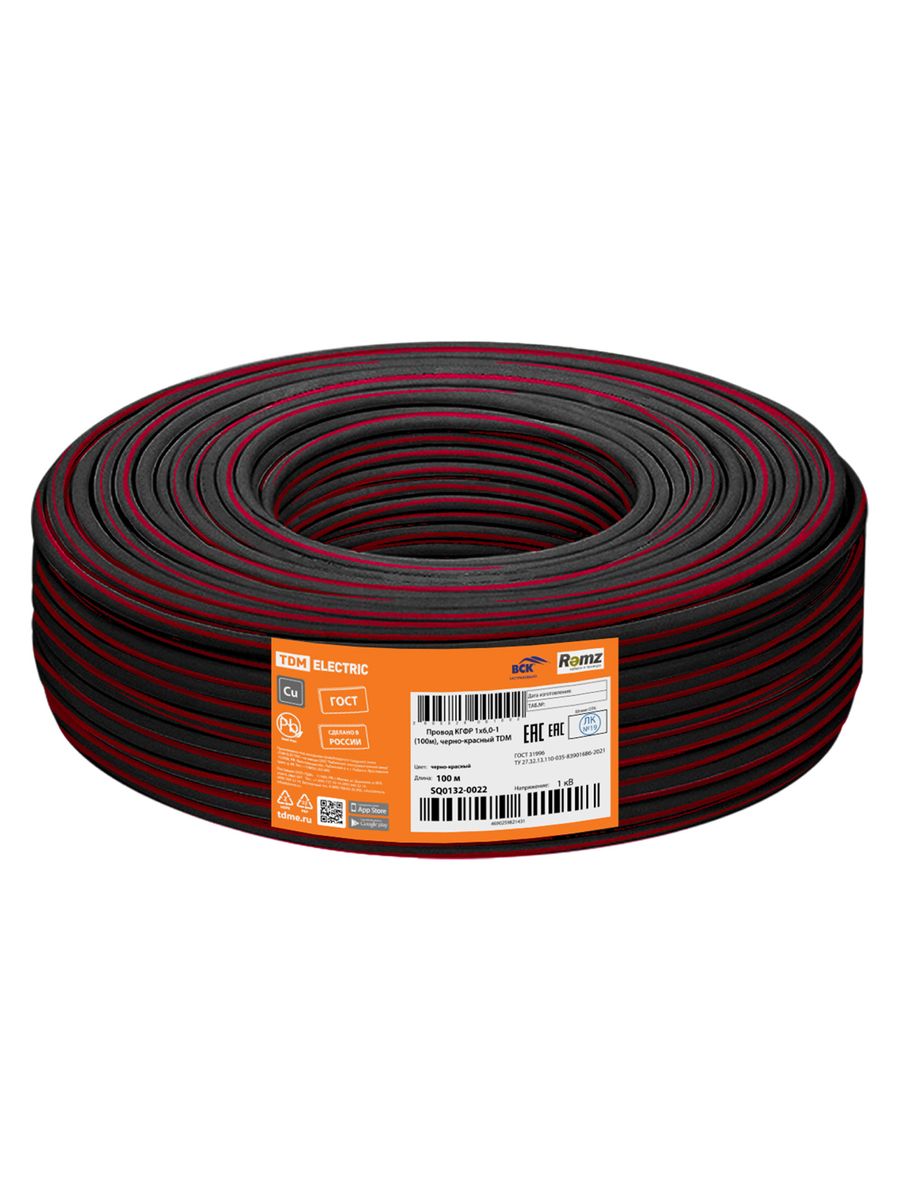 Провод КГФР 1х6.0-1 SQ0132-0022