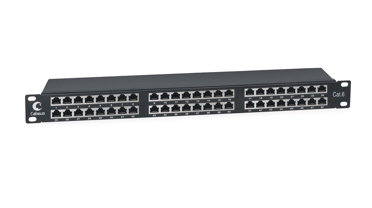 Патч-панель PLHD-48-Cat.6-SH-Dual IDC-1U 8891c