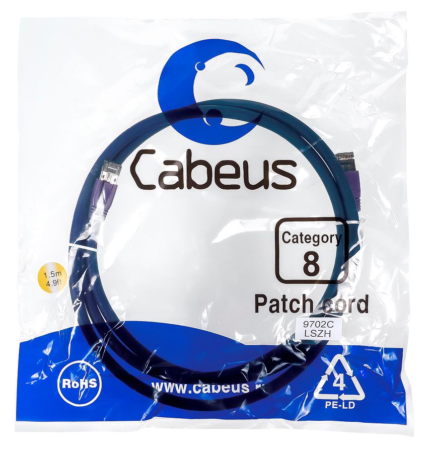Патч-корд PC-SSTP-RJ45-Cat.8-1.5m-LSZH 9702c