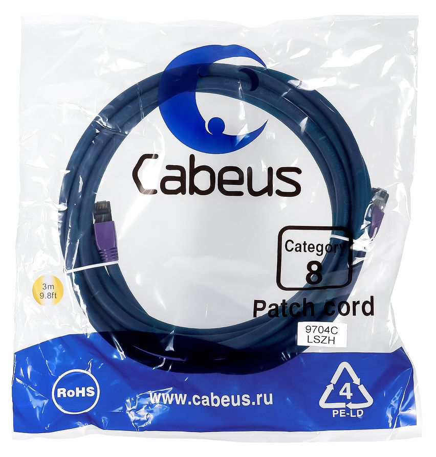 Патч-корд PC-SSTP-RJ45-Cat.8-3m-LSZH 9704c