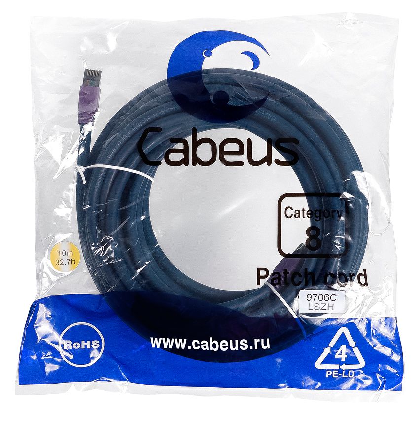 Патч-корд PC-SSTP-RJ45-Cat.8-10m-LSZH 9706c