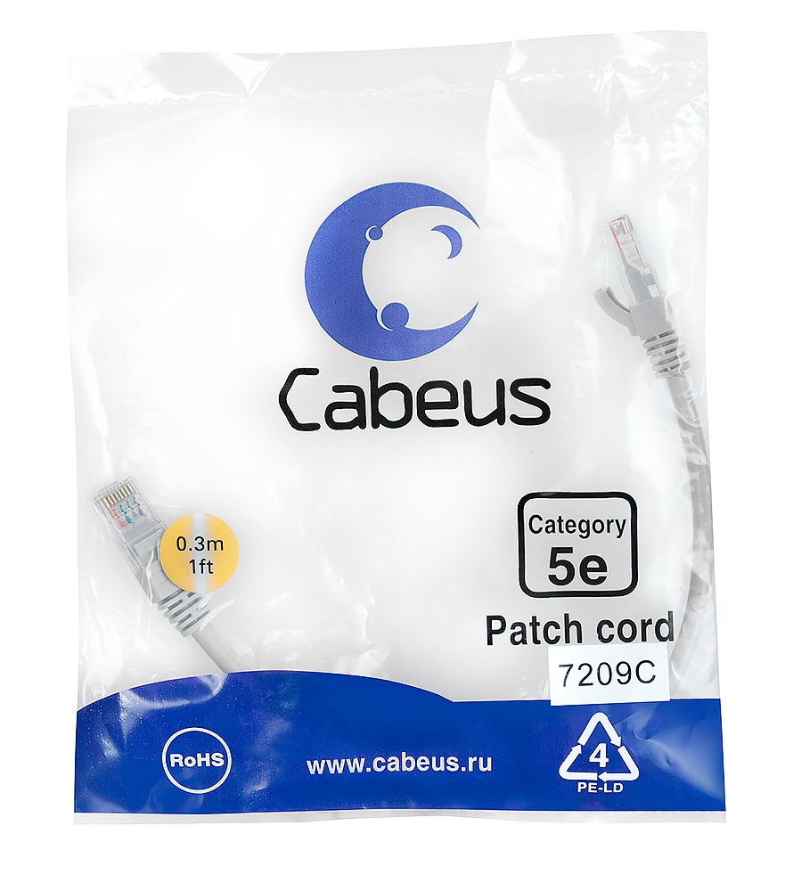 Патч-корд PC-UTP-RJ45-Cat.5e-0.3m 7209c