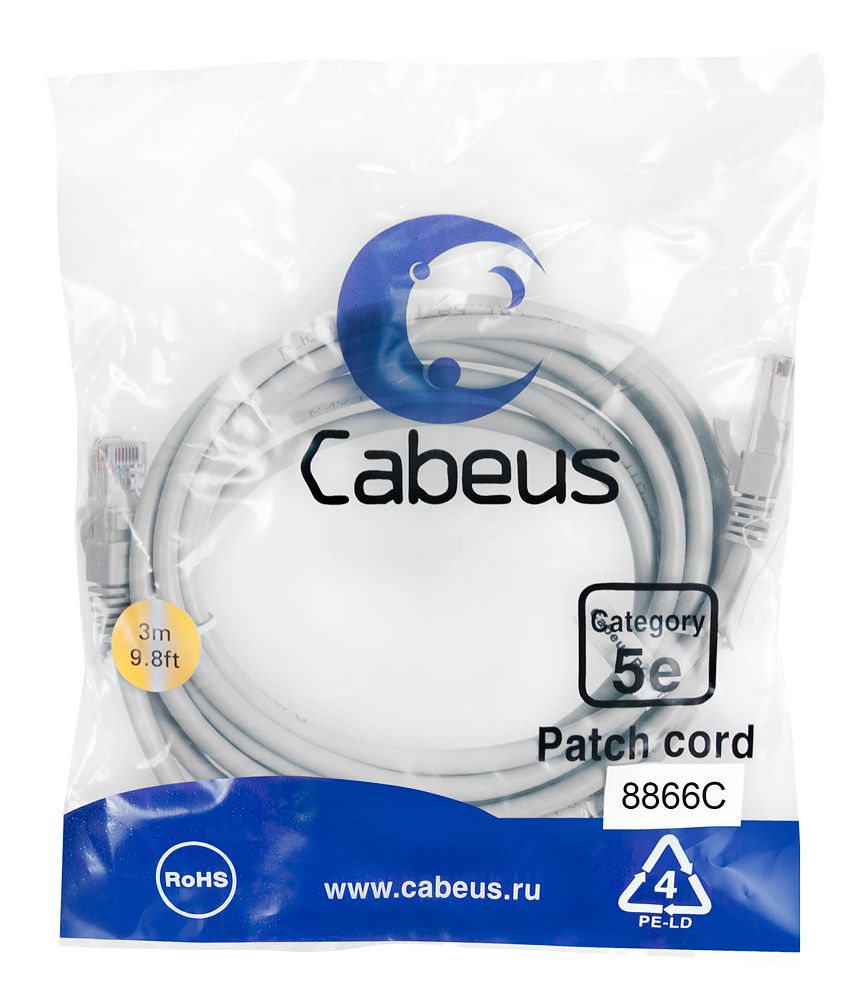 Патч-корд PC-UTP-RJ45-Cat.5e-3m-LSZH 8866c