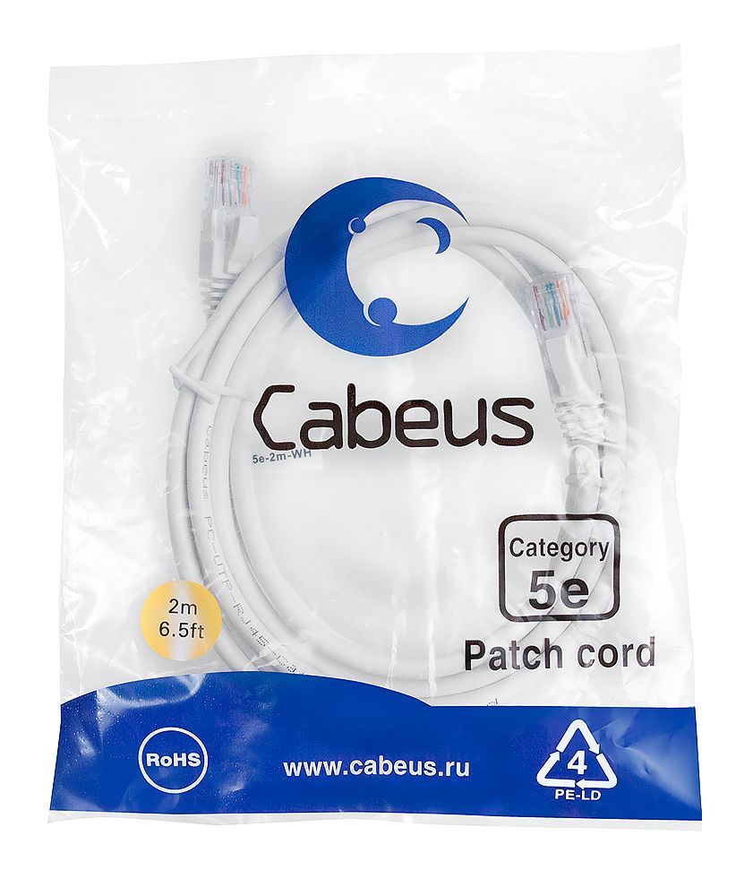 Патч-корд PC-UTP-RJ45-Cat.5e-2m-WH 7677c