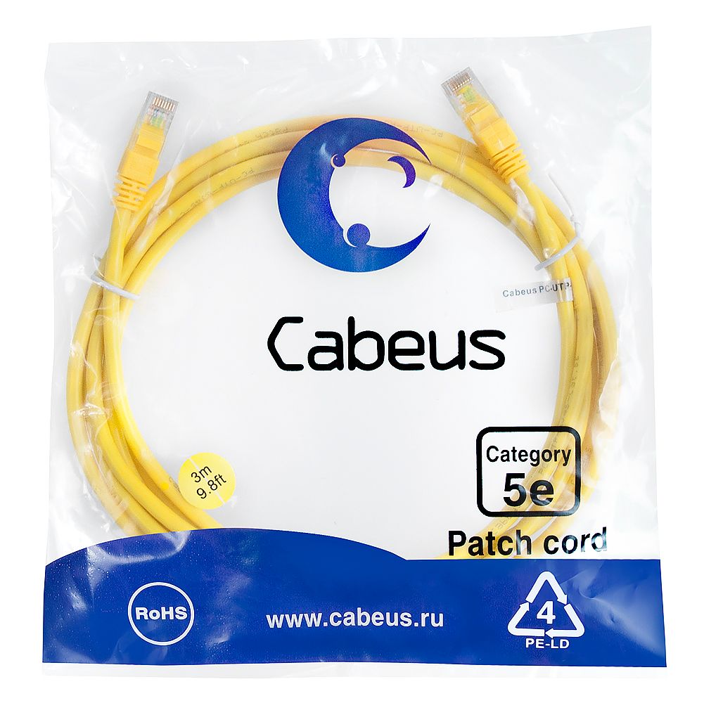 Патч-корд PC-UTP-RJ45-Cat.5e-3m-YL 7683c