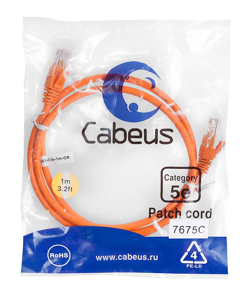 Патч-корд PC-UTP-RJ45-Cat.5e-1m-OR 7675c