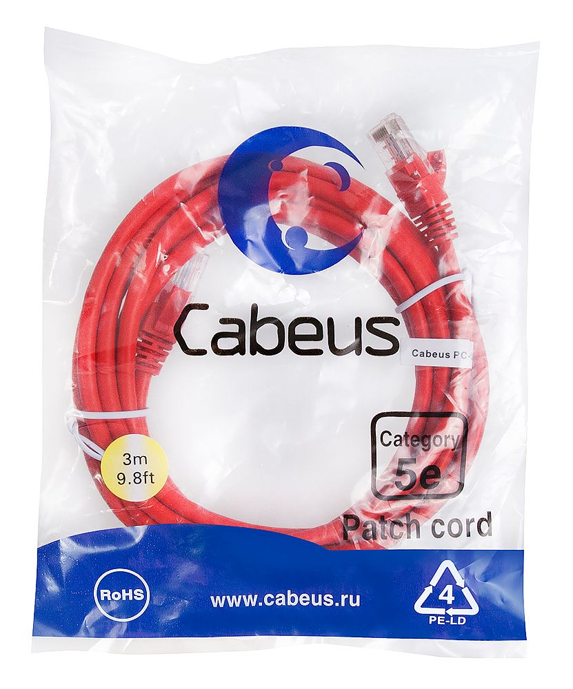 Патч-корд PC-UTP-RJ45-Cat.5e-3m-RD-LSZH 9516c