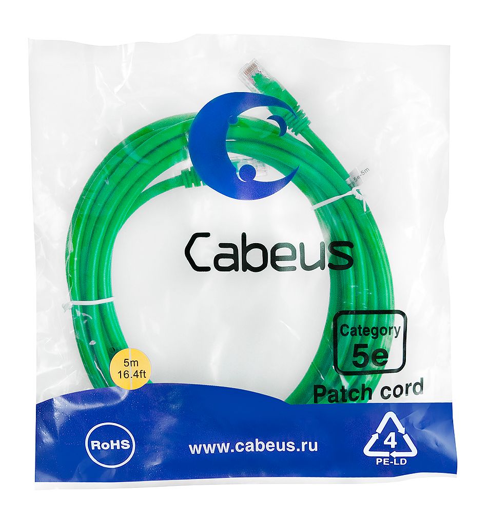 Патч-корд PC-UTP-RJ45-Cat.5e-5m-GN 7457c