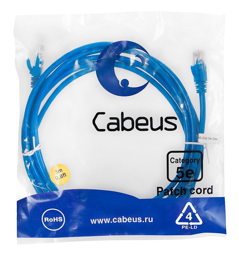 Патч-корд PC-UTP-RJ45-Cat.5e-3m-BL-LSZH 9532c
