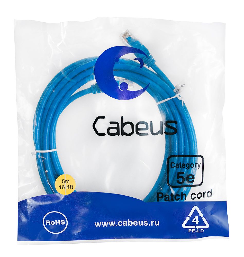 Патч-корд PC-UTP-RJ45-Cat.5e-5m-BL 7463c