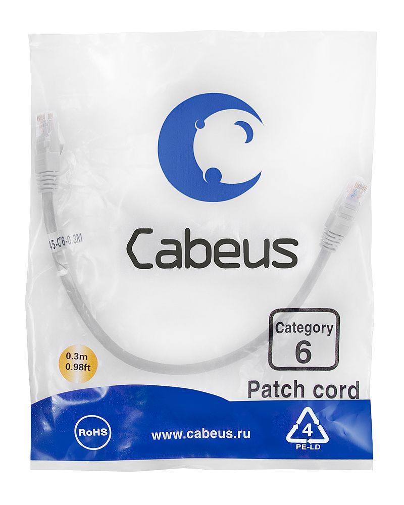 Патч-корд PC-UTP-RJ45-Cat.6-0.3m 7272c