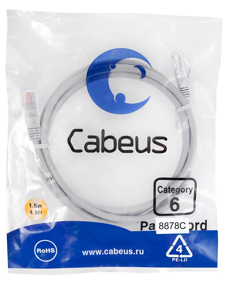 Патч-корд PC-UTP-RJ45-Cat.6-1.5m-LSZH 8878c