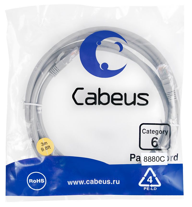 Патч-корд PC-UTP-RJ45-Cat.6-3m-LSZH 8880c